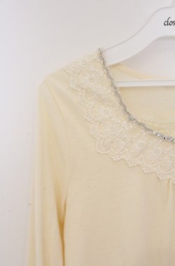 画像2: axes femme / 薔薇ボタン配色カットソー M アイボリー O-26-02-24-1028-AX-TO-IG-OS