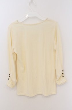 画像4: axes femme / 薔薇ボタン配色カットソー M アイボリー O-26-02-24-1028-AX-TO-IG-OS