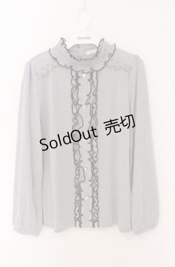 画像1: axes femme / ブラウス風プルオーバー M グレー O-26-02-24-1029-AX-TO-IG-OS