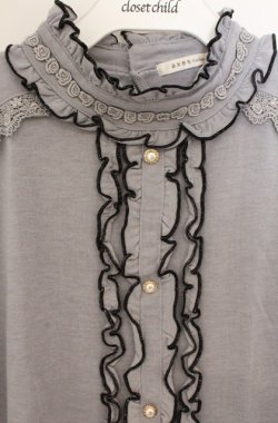 画像2: axes femme / ブラウス風プルオーバー M グレー O-26-02-24-1029-AX-TO-IG-OS