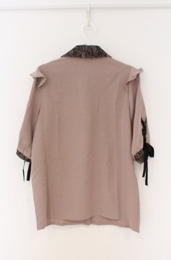 画像4: Rojita / 衿レース5分袖リボンブラウス F ピンク×クロ O-26-02-24-1003-LO-TO-IG-OS