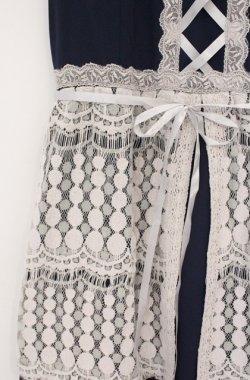 画像2: axes femme / アイラッシュレースチュニック M ネイビー O-26-02-24-1030-AX-OP-IG-OS