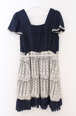 画像3: axes femme / アイラッシュレースチュニック M ネイビー O-26-02-24-1030-AX-OP-IG-OS