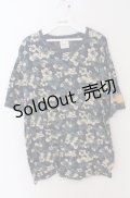 Karl Helmut / ハイビスカス柄Tシャツ L ネイビー O-26-02-24-1032-EL-TO-IG-OS