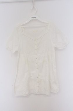 画像1: INGEBORG / カットワークレースブラウスチュニック  オフ O-26-02-24-1041-LO-BL-IG-OS