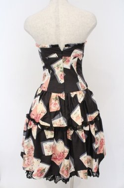画像3: JESUS DIAMANTE / アントワーヌベアワンピ 38 トランプ薔薇柄黒 O-26-02-24-1044-JE-OP-OW-OS