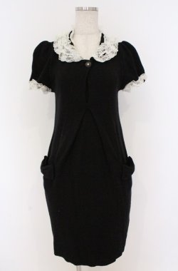 画像1: JESUS DIAMANTE / 丸襟ニットワンピース 40 クロ O-26-02-24-1047-JE-TO-OW-OS