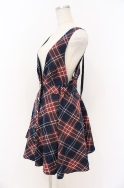 画像2: LIZ LISA / タータンビスチェ風スカート 0 ネイビー O-26-02-24-1049-LO-SK-YM-OS