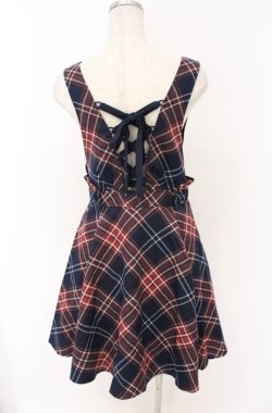 画像3: LIZ LISA / タータンビスチェ風スカート 0 ネイビー O-26-02-24-1049-LO-SK-YM-OS