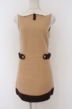 画像1: LIZ LISA / ノースリーブウールレース襟ワンピース F ライトブラウン O-26-02-24-1054-LO-OP-YM-OS