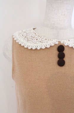 画像2: LIZ LISA / ノースリーブウールレース襟ワンピース F ライトブラウン O-26-02-24-1054-LO-OP-YM-OS