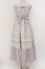 LIZ LISA / レースはわせ総柄マキシワンピース 0 サックスｘラベンダーｘピンク O-26-02-24-1055-LO-OP-YM-OS