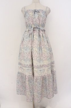 画像1: LIZ LISA / レースはわせ総柄マキシワンピース 0 サックスｘラベンダーｘピンク O-26-02-24-1055-LO-OP-YM-OS