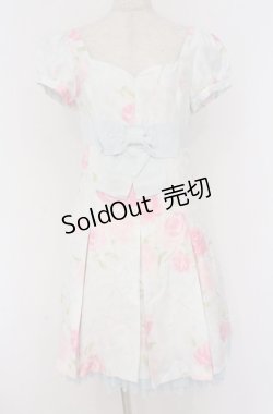 画像1: JESUS DIAMANTE / コアクマワンピース 42 ヒョウ薔薇柄サックス O-26-02-24-1056-JE-OP-OW-OS