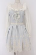 LIZ LISA / レース装飾切り替えワンピース O サックスｘシロ O-26-02-24-1059-LO-OP-YM-OS