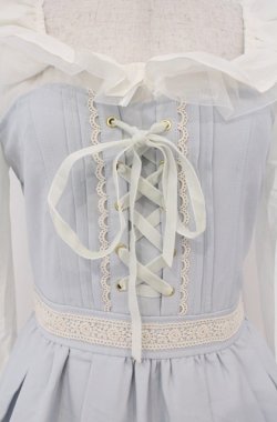 画像2: LIZ LISA / レース装飾切り替えワンピース O サックスｘシロ O-26-02-24-1059-LO-OP-YM-OS