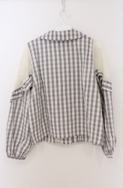 画像4: LIZ LISA / レースショルダーチェックシャツ 0 ライトグレー O-26-02-24-1060-LO-BL-YM-OS