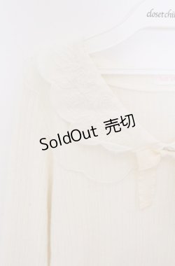 画像2: LIZ LISA / スカラップレース襟テレコニットソー F アイボロー O-26-02-24-1064-LO-TO-YM-OS