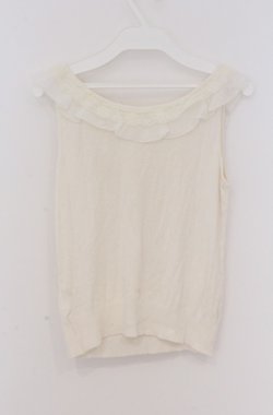 画像3: JESUS DIAMANTE / ローズモチーフ付きタンク  アイボリー O-26-02-24-1067-JE-TO-OW-OS