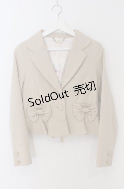 画像1: LIZ LISA / リボン付きショートジャケット 0 ベージュ O-26-02-24-1069-LO-JA-YM-OS