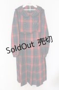 FLC / 皆方由衣コラボ MINA*タータンチェックワンピース M グリーン×アカ O-26-02-24-1010-LO-OP-IG-OS