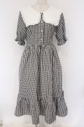 majoretty / スクエアカラーワンピース M シロ×ギンガム　クロ×シロ O-26-02-24-1011-GO-OP-IG-OS