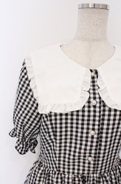 画像2: majoretty / スクエアカラーワンピース M シロ×ギンガム　クロ×シロ O-26-02-24-1011-GO-OP-IG-OS