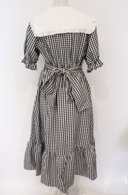 画像3: majoretty / スクエアカラーワンピース M シロ×ギンガム　クロ×シロ O-26-02-24-1011-GO-OP-IG-OS