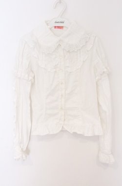 画像1: Angelic Pretty / クラシックブラウス【旧タグ】  シロ×シロ O-26-02-24-1013-AP-BL-IG-OS