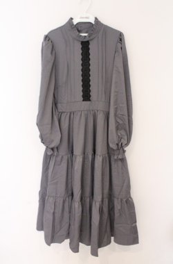 画像1: m petit by misako / AM＊レースティアードワンピース M グレー O-26-02-24-1015-LO-OP-IG-OS