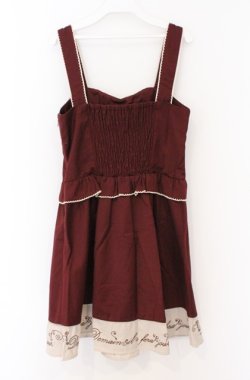 画像3: axes femme POETIQUE / 裾刺繍ワンピース M ワイン×ベージュ O-26-02-24-1019-AX-OP-IG-OS