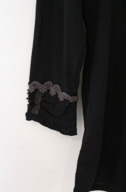 画像3: axes femme / フラワーレース配色7部袖カットソー M クロ O-26-02-24-1021-AX-TO-IG-OS