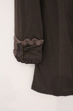 画像3: axes femme / フラワーレース配色7部袖カットソー M ブラウン O-26-02-24-1022-AX-TO-IG-OS