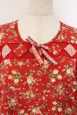 画像2: PINK HOUSE / ローズ&チェックパッチワークワンピース【お直しあり】  アカ O-26-02-24-062-LO-OP-IG-OS