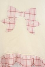 画像2: Chalmiere / リボンワッペンショート丈プル M アイボリー×ピンク O-26-02-24-064-0-TO-IG-OS (2)