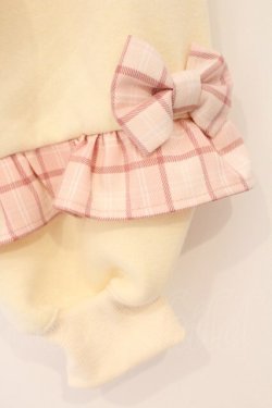 画像3: Chalmiere / リボンワッペンショート丈プル M アイボリー×ピンク O-26-02-24-064-0-TO-IG-OS