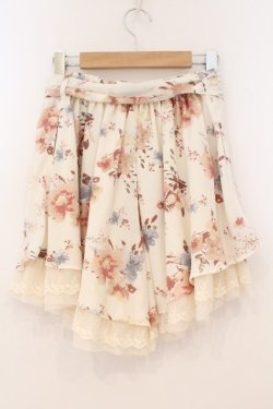 画像2: axes femme POETIQUE / 裾チュール使い花柄キュロット M オフシロ O-26-02-24-070-AX-SK-IG-OS