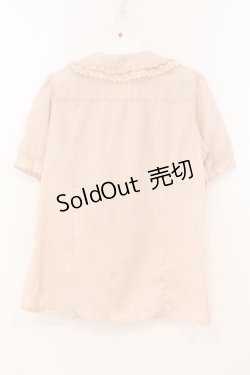 画像3: axes femme / シャドーストライプパフスリーブブラウス M ピンク×ブラウン O-26-02-24-076-AX-BL-IG-OS