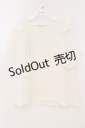 axes femme / 袖フリルカットワークレーストップス M シロ O-26-02-24-081-AX-TO-IG-OS