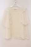 画像1: axes femme / 袖フリルカットワークレーストップス M シロ O-26-02-24-081-AX-TO-IG-OS (1)