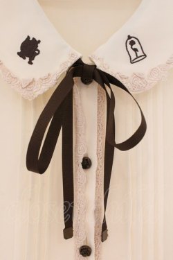 画像2: axes femme / クラシックローズ刺繍入りブラウス M オフシロ O-26-02-24-082-AX-TO-IG-OS