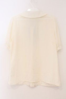 画像3: axes femme / クラシックローズ刺繍入りブラウス M オフシロ O-26-02-24-082-AX-TO-IG-OS