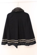画像4: axes femme / ダブルボタンパイピングケープコート M ネイビー O-26-02-24-083-AX-CO-IG-ZTC030 (4)