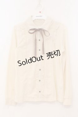 画像1: axes femme / 前立てデザインブラウス風プルオーバー M オフ O-26-02-24-089-AX-TO-IG-OS