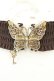 画像2: axes femme / バタフライ＆鍵モチーフゴムベルト  ブラウン O-26-02-24-2044-AX-ZA-OW-OS (2)