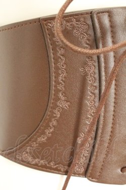 画像2: axes femme / 刺繍入りコルセットベルト  ブラウン O-26-02-24-2047-AX-ZA-OW-OS