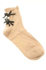 画像2: axes femme / バックデザインソックス  ブラウン O-26-02-24-2065-AX-ZA-OW-ZT618 (2)