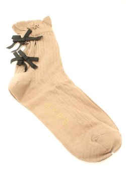 画像2: axes femme / バックデザインソックス  ブラウン O-26-02-24-2065-AX-ZA-OW-OS