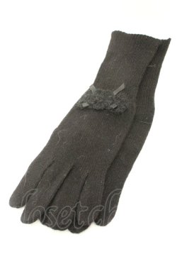 画像2: PINK HOUSE / モチーフ手袋  クロ O-26-02-24-2072-LO-ZA-IG-OS