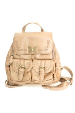 画像1: axes femme / 蝶ダブルポケットリュック  ブラウン O-26-02-24-2086-AX-BG-OW-OS